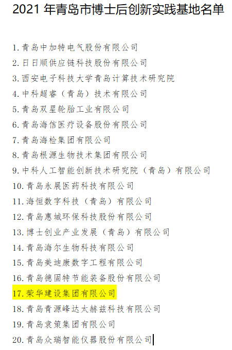 集團公司獲批青島市博士后創(chuàng)新實踐基地(圖2) 集團公司獲批青島市博士后創(chuàng)新實踐基地(圖2)